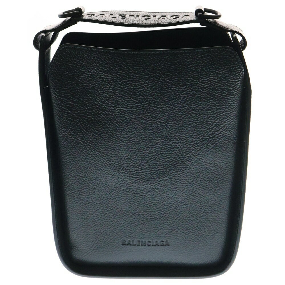 BALENCIAGA North South Leather Shoulder Bag Black
